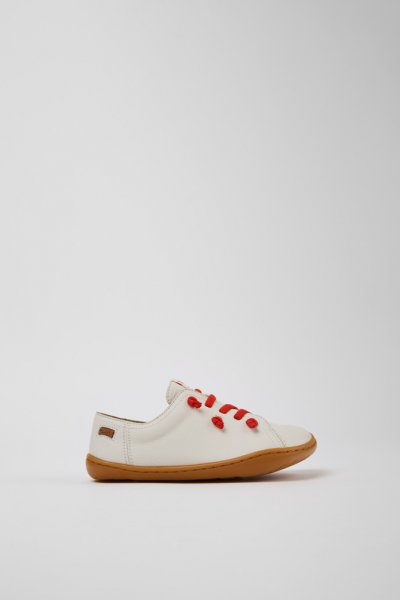 Camper Twins - Zapato infantil de piel blanca.