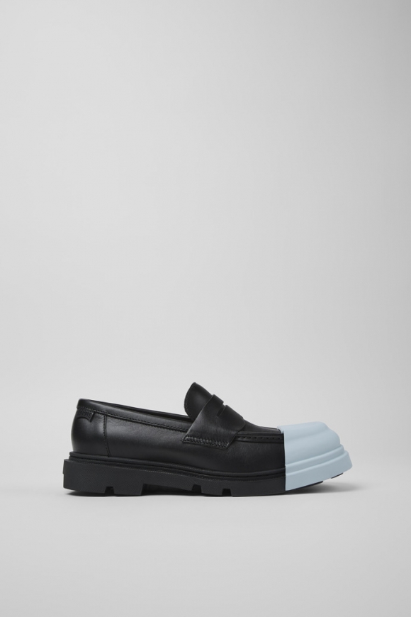 Camper Junction - Mocasín de piel negro para mujer