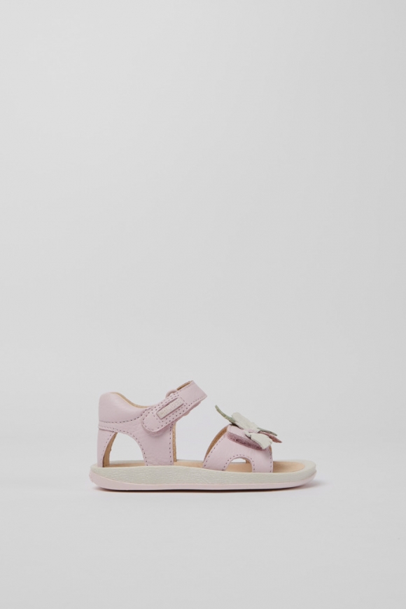 Camper Twins - Sandalia infantil de piel rosa