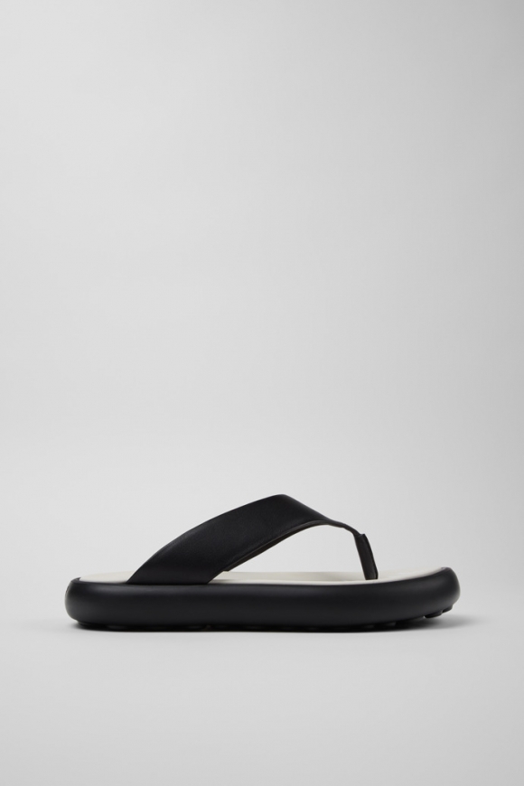 Camper Twins - Sandalias negras de piel para hombre.