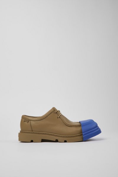 Camper Junction - Zapatos de piel Wallabee marrón para mujer