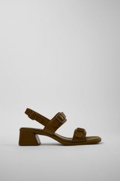 Camper Kora Sandal - Sandalias verdes de piel para mujer.