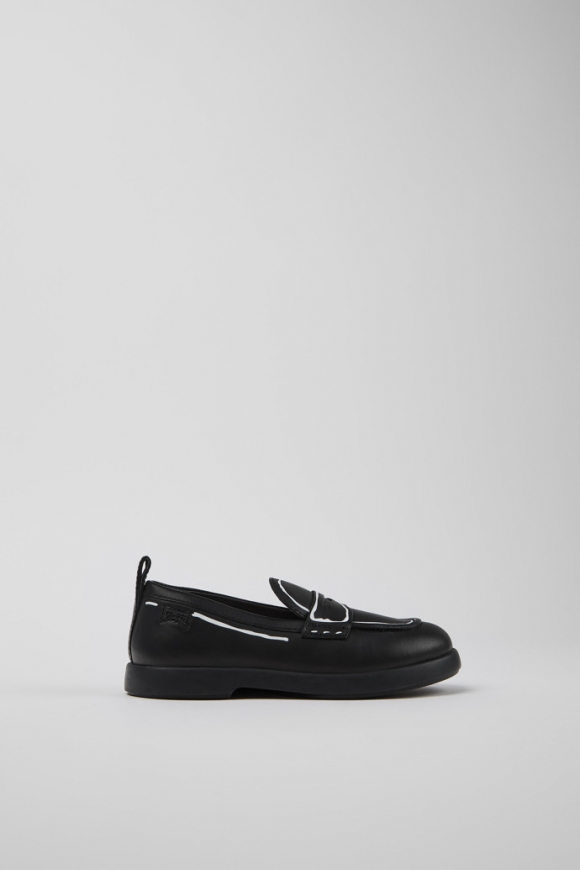 Camper Twins - Zapatos negros de piel para niños