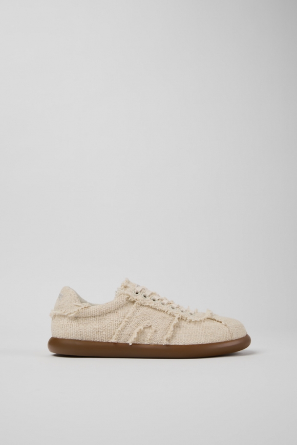 Camper Pelotas Soller - Zapatilla beige de algodón orgánico para mujer.