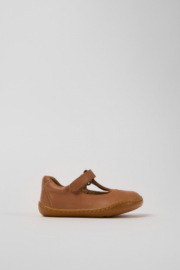Camper Twins - Zapatillas de piel nude para niños.