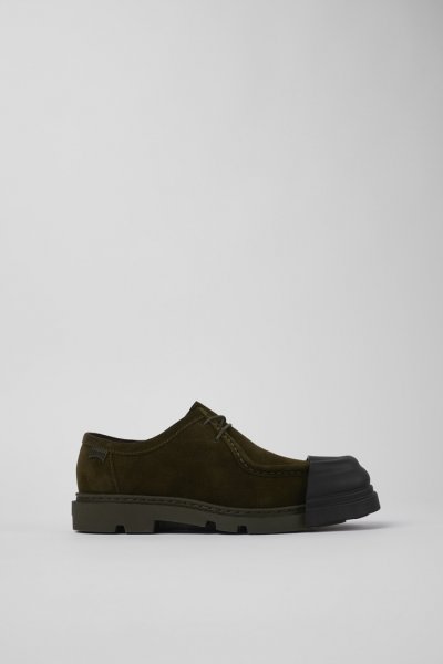 Camper Junction - Zapatos Wallabee de piel verde para mujer.