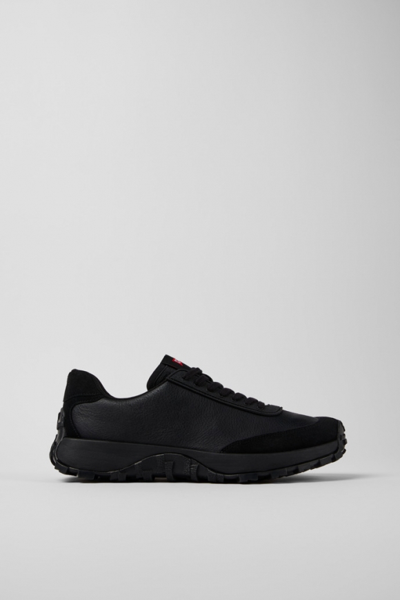 Camper Drift Trail - Zapatillas negras de piel y nobuk para hombre.