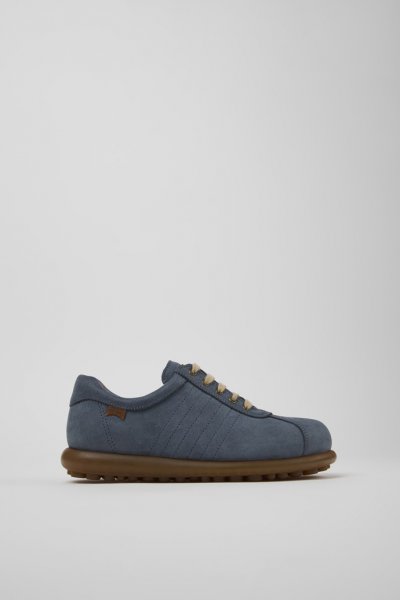 Camper Pelotas - Zapato azul de piel nobuk para mujer