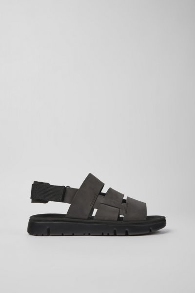 Camper Oruga - Sandalias marrones de piel y tela para hombre