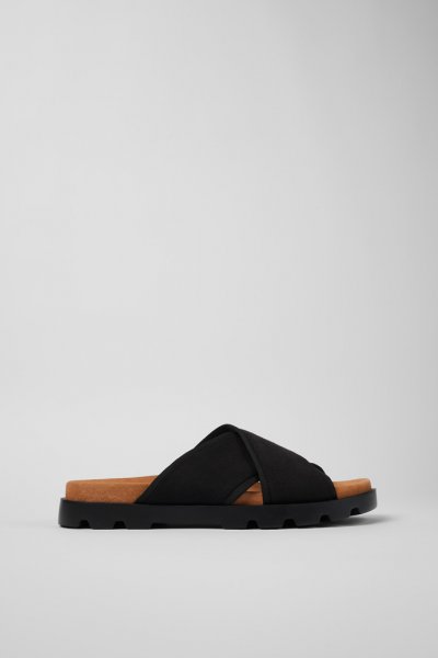 Camper Brutus Sandal - Mules negros de tela para hombre