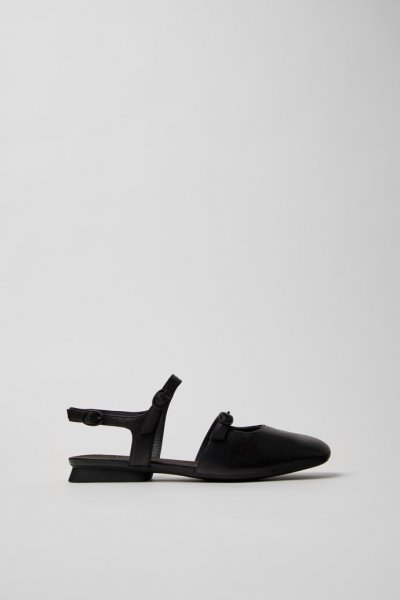 Camper Casi Myra - Zapatos de piel negros semiabiertos para mujer