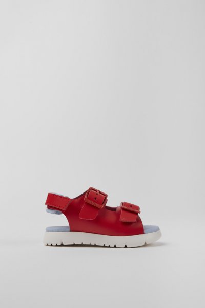 Camper Oruga - Sandalias rojas de piel para niños.