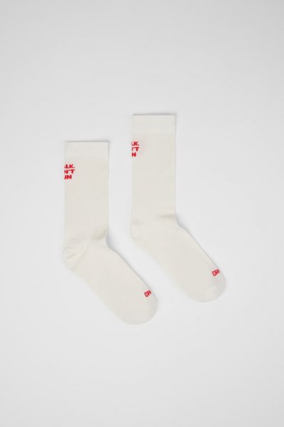 Camper Socks PYRATEX - Calcetines blancos de media caña fabricados con Seacell.