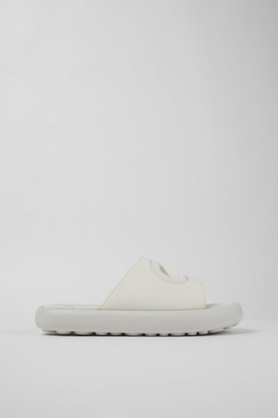 Camper Twins - Mules blancos de piel/tela para hombre