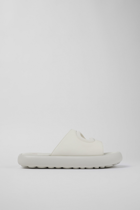 Camper Twins - Mules blancos de piel/tela para hombre