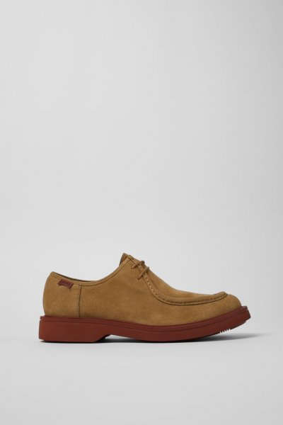 Camper Norman - Zapatos marrones de piel nobuk para hombre.
