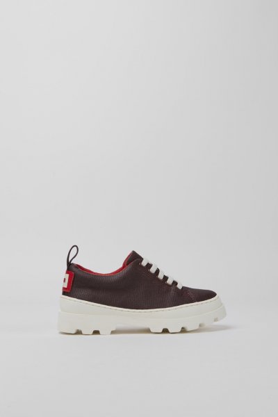 Camper Brutus - Zapatos infantiles de algodón orgánico color vino.