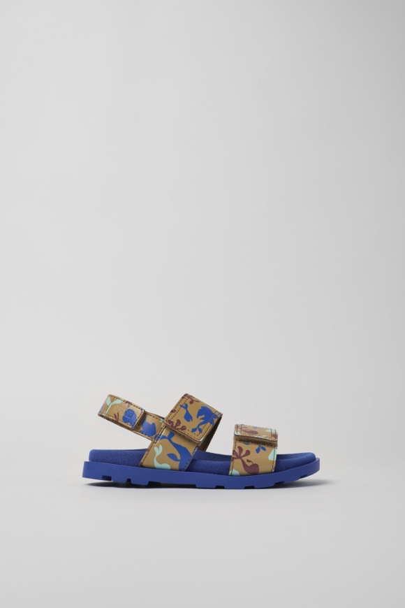 Camper Brutus Sandal - Sandalias multicolor de piel con doble tira