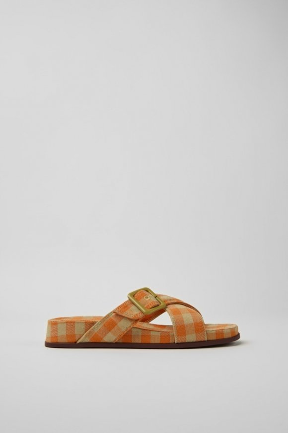 Camper Atonik - Sandalias para mujer en naranja y beige
