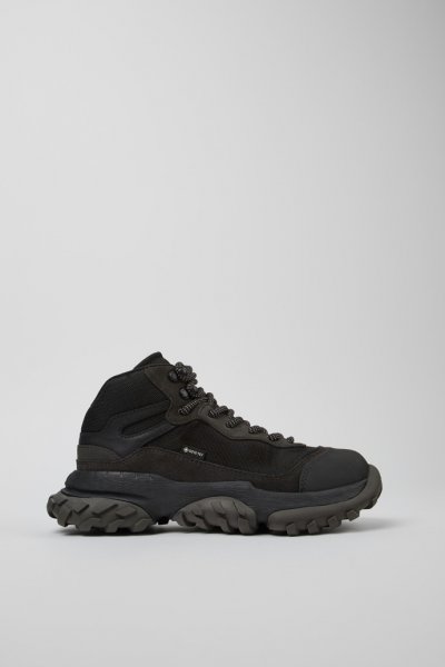 Camper Karst Trek - GORE-TEX - Botines negros y grises de tela y piel nobuk para mujer.
