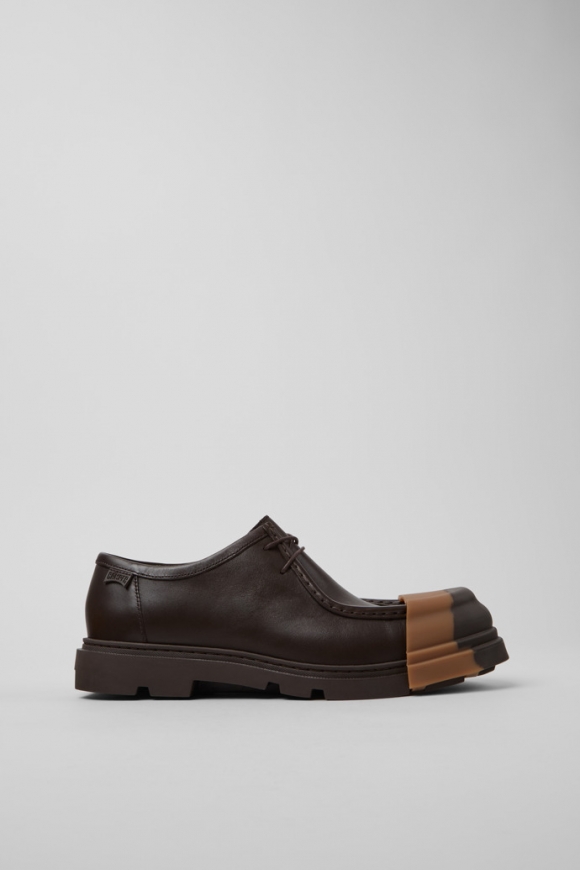Camper Junction - Zapatos marrones de piel para hombre.