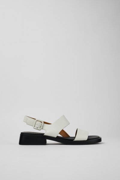 Camper Dana - Sandalias blancas de piel para mujer.