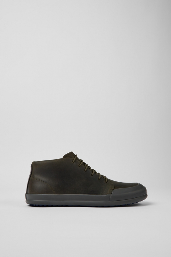 Camper Chasis - Botines de piel verde oscuro para hombre