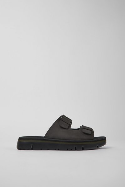 Camper Oruga - Mules de piel marrón para hombre