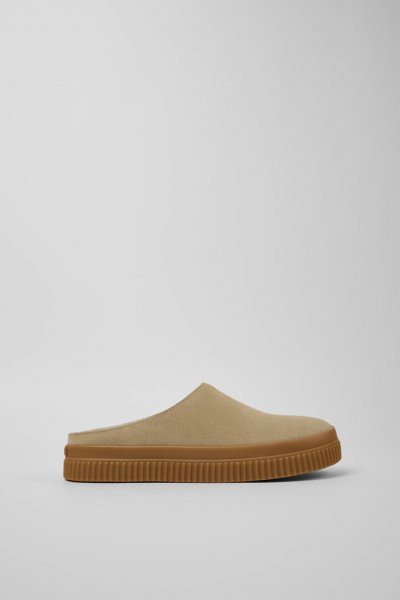 Camper Peu Roda - Sandalias de piel nobuk beige para mujer.