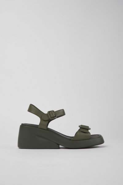 Camper Kaah - Sandalias de piel verde para mujer