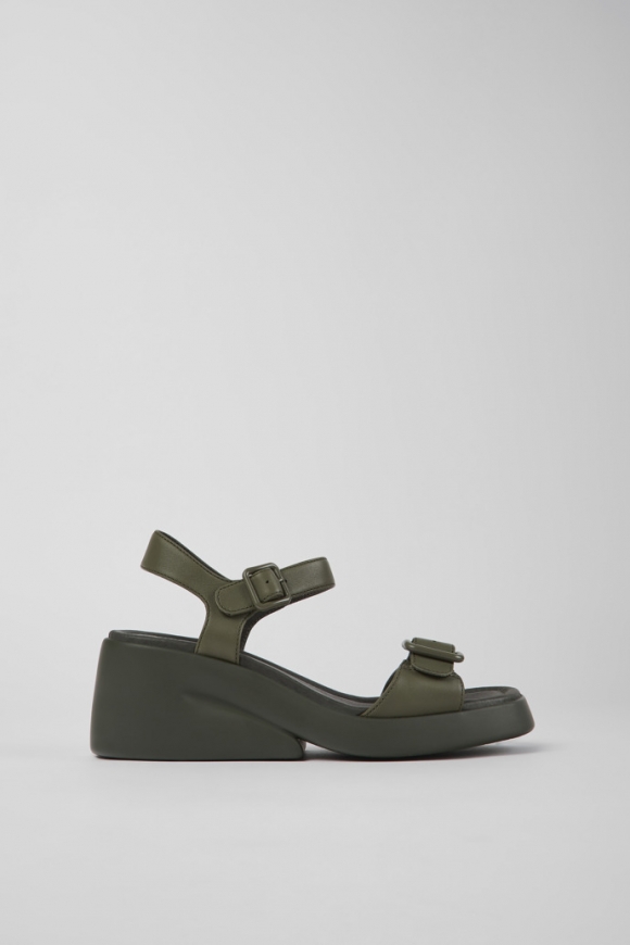 Camper Kaah - Sandalias de piel verde para mujer
