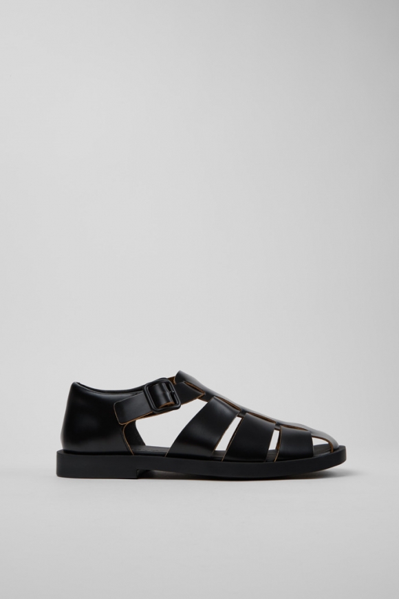Camper Don - Sandalias de piel negra para hombre.