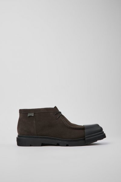 Camper Junction - Zapatos de piel nobuk gris para hombre