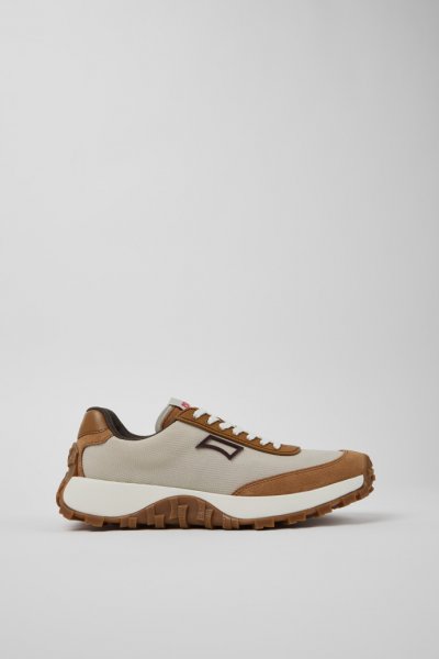 Camper Drift Trail - Zapatillas grises para mujer fabricadas con PET y piel reciclados.