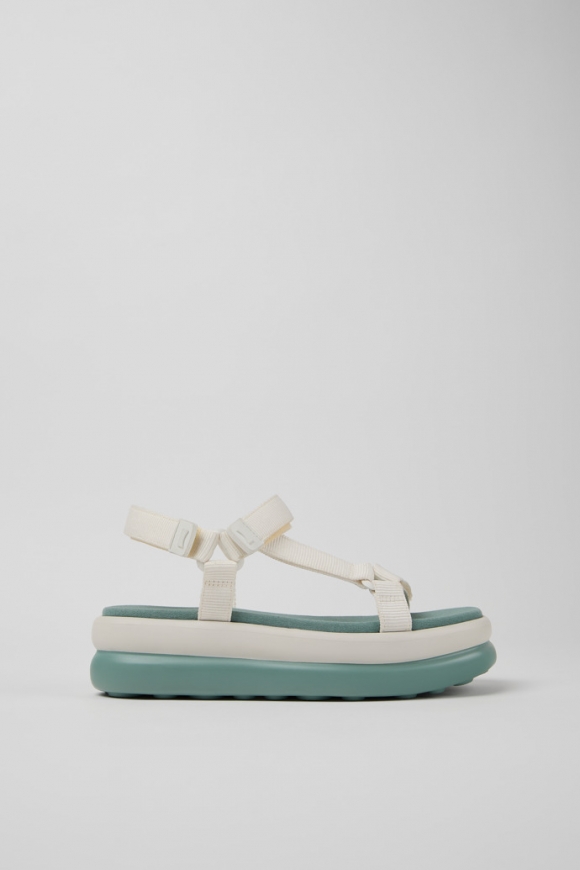 Camper Pelotas Flota Up - Sandalias blancas para mujer de PET reciclado.