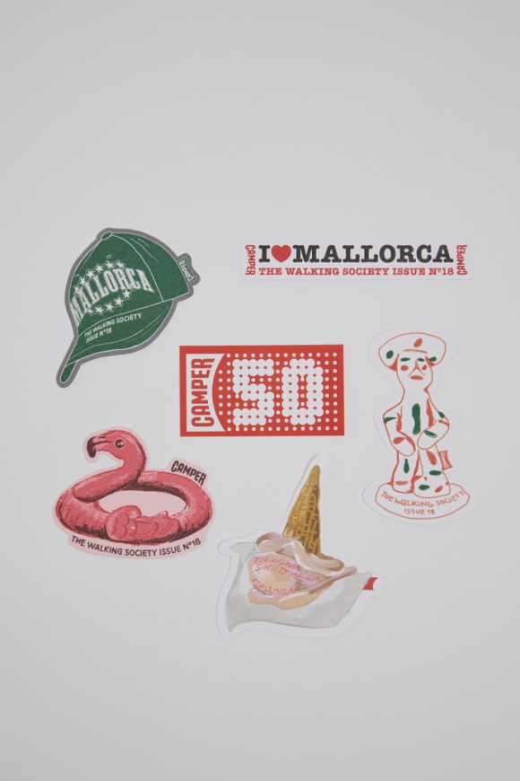 Pegatinas Camper The Walking Society Mallorca - Pack de 6 pegatinas