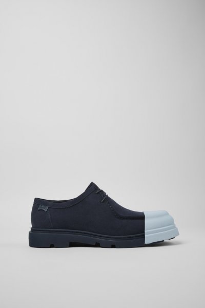 Camper Junction - Zapato de piel nobuk azul para hombre