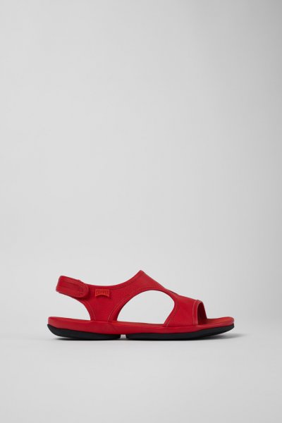 Camper Right - Sandalias rojas de piel para mujer.