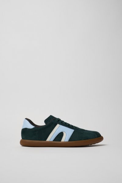 Camper Pelotas Soller - Zapatillas verdes de nobuk/piel para mujer