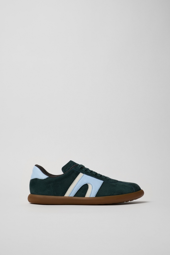 Camper Pelotas Soller - Zapatillas verdes de nobuk/piel para mujer