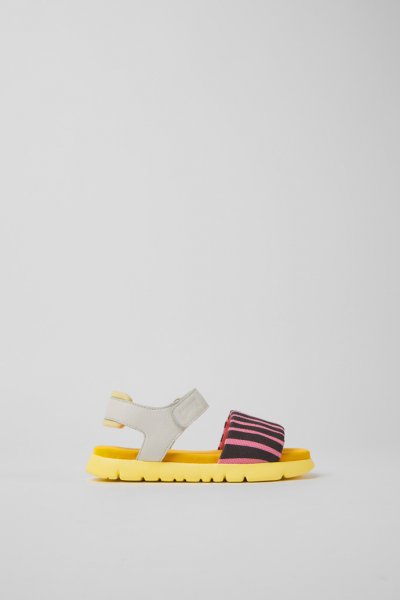 Camper Oruga - Sandalias multicolor de piel y textil para niños