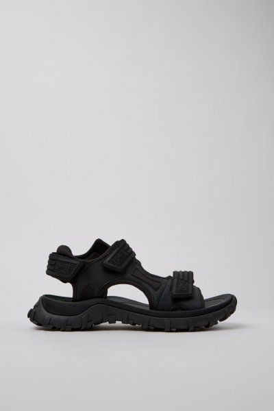Camper Drift Trail Sandal - Sandalias negras de PET/piel reciclada para hombre.