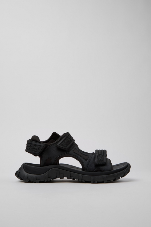 Camper Drift Trail Sandal - Sandalias negras de PET/piel reciclada para hombre.