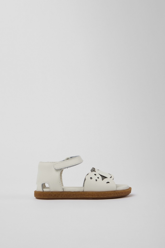 Camper Twins - Sandalias blancas de piel con doble tira
