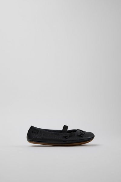 Camper Twins - Bailarinas infantiles negras de piel.