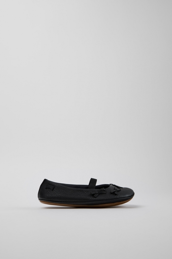 Camper Twins - Bailarinas infantiles negras de piel.