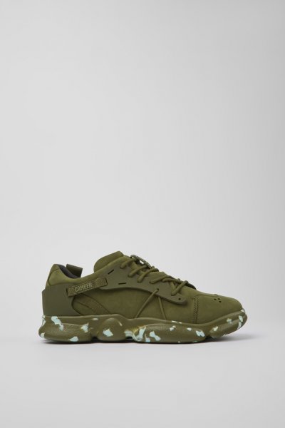 Camper Karst - Zapatilla verde de nobuk/textil para hombre.