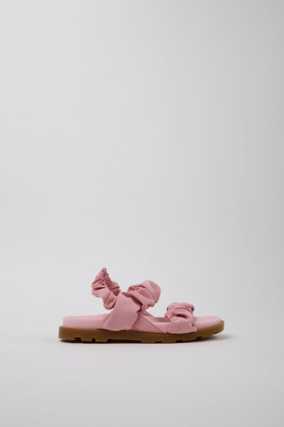 Camper Brutus Sandal - Sandalias de piel rosa y PET reciclado para niño.