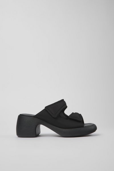 Camper Thelma - Sandalias negras de tela para mujer con doble tira