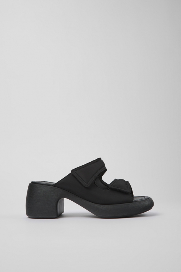 Camper Thelma - Sandalias negras de tela para mujer con doble tira